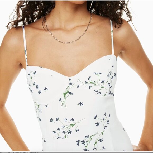 Aritzia Sunday Best Viola Bustier Midi Dress White Sail Blue Size Medium - Picture 2 of 9